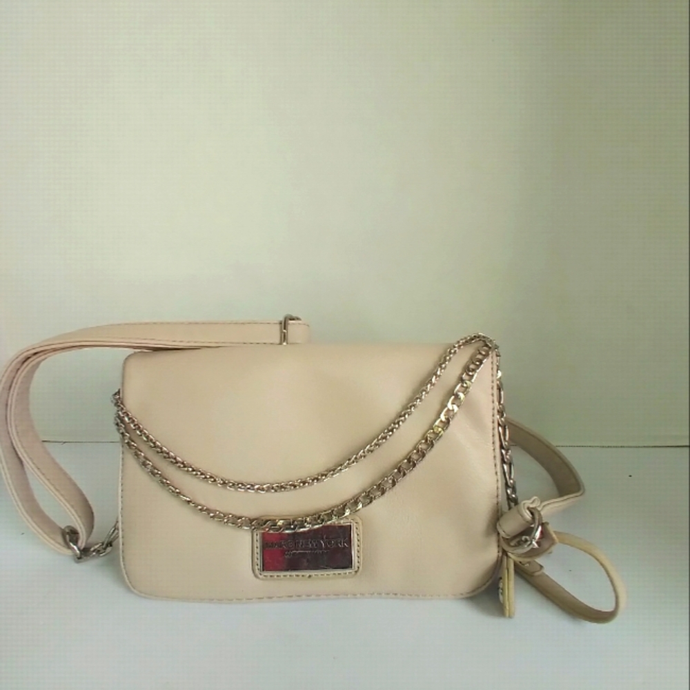 MY Collection Crossbody Bag Chain‎ Accent Small Purse Beige